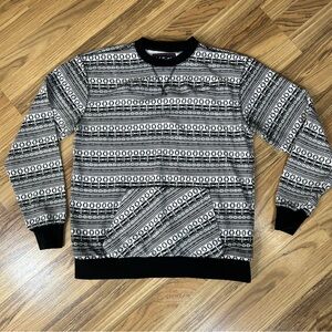 Black fleece sweatshirt Sz Large Crew Neck Empathy Graphic Classic Retro Vintage